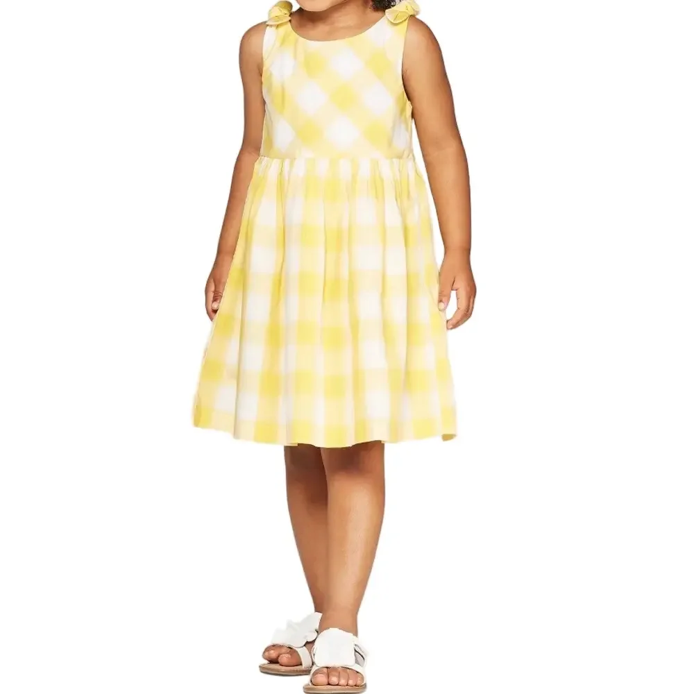 🌼Oshkosh Bgosh yellow and white girls dress size2T NWT